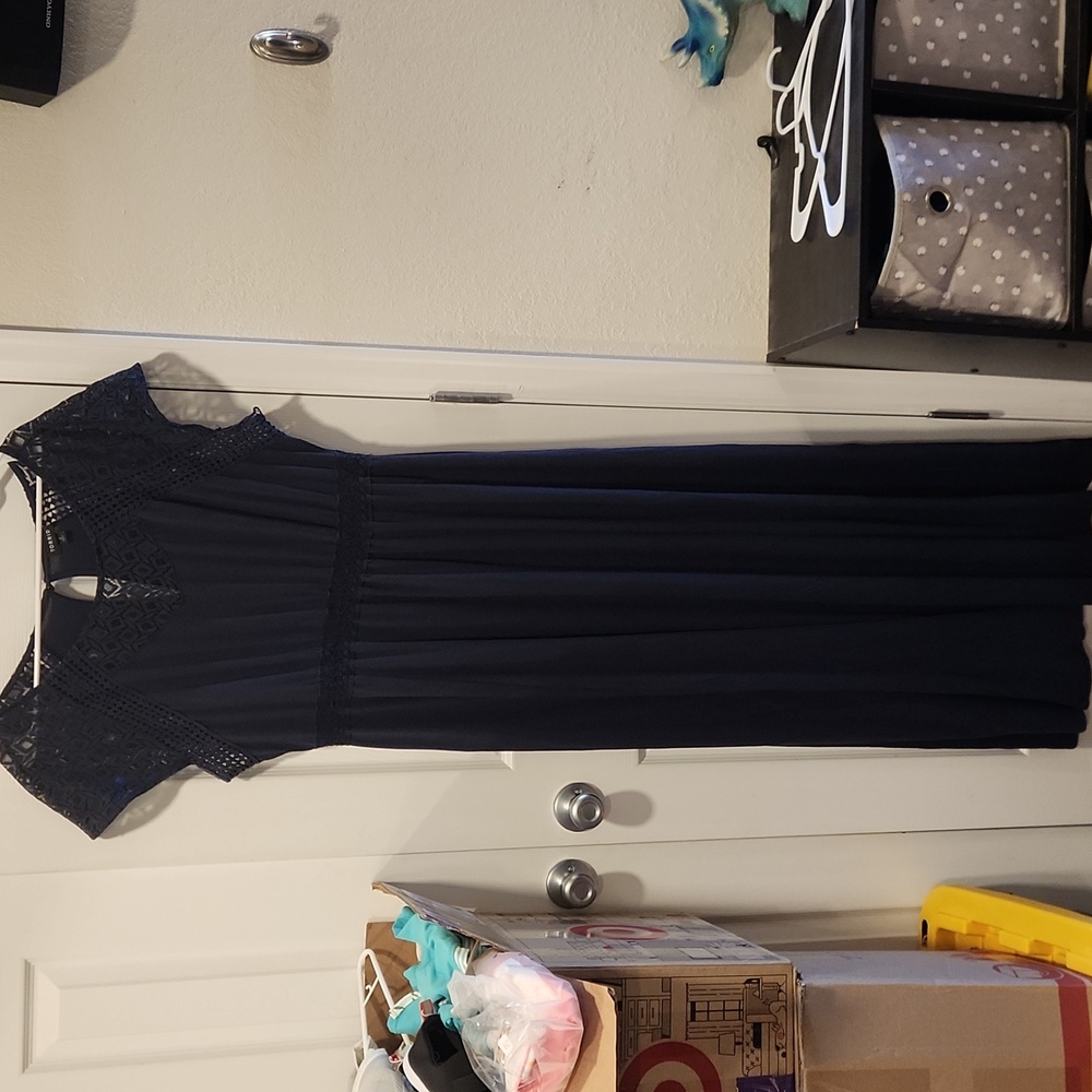 Torrid Blue Crochet Lace Inset Maxi Dress - Picture 2 of 5